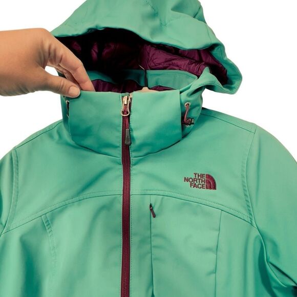 North Face Jacket Womens medium Apex Elevation Primaloft Garnet Purple Teal - Picture 9 of 16